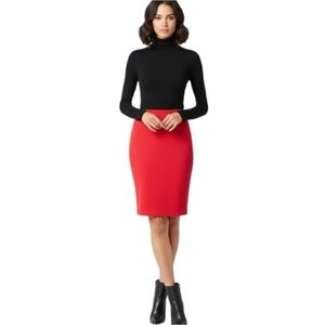 St. John Santana Sweater Pencil Skirt Orangey Red
Size 2